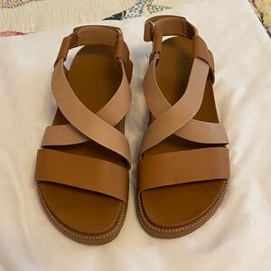 Sorel Tan Cross-Strap Sandals